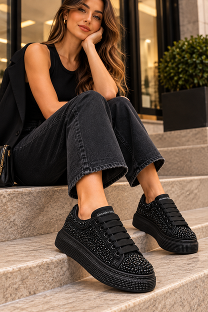 Tenis Monarca Crystal | Plataforma con Pedrería