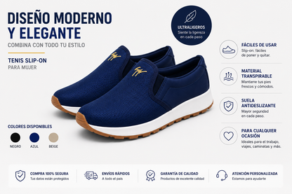 Tenis Slip-On para Mujer | Comodidad y Estilo Todo el Día