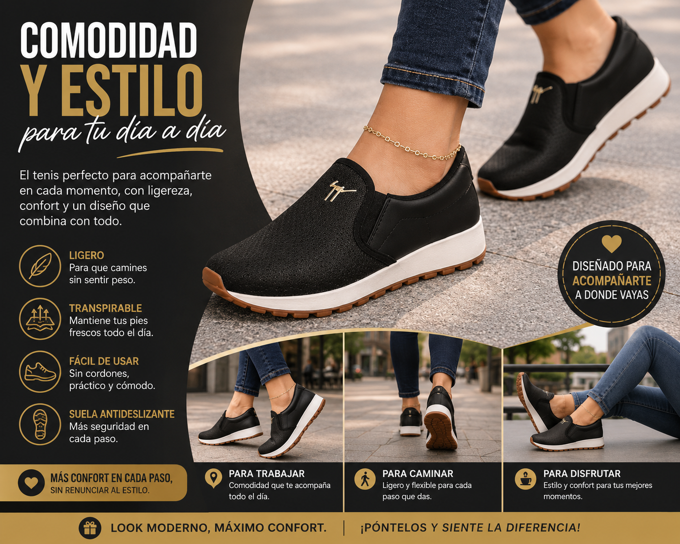 Tenis Slip-On para Mujer | Comodidad y Estilo Todo el Día